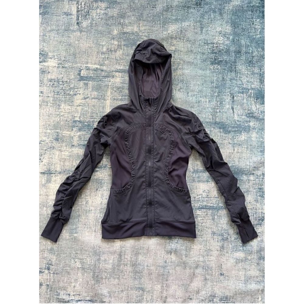 Lululemon Dance Studio Reversible Hoodie Jacket Gray w Blue Purple Tint Size 6